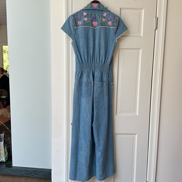 Chasing Unicorns Blue Jumpsuit with Pink and Green Accents - Picture 4 of 9